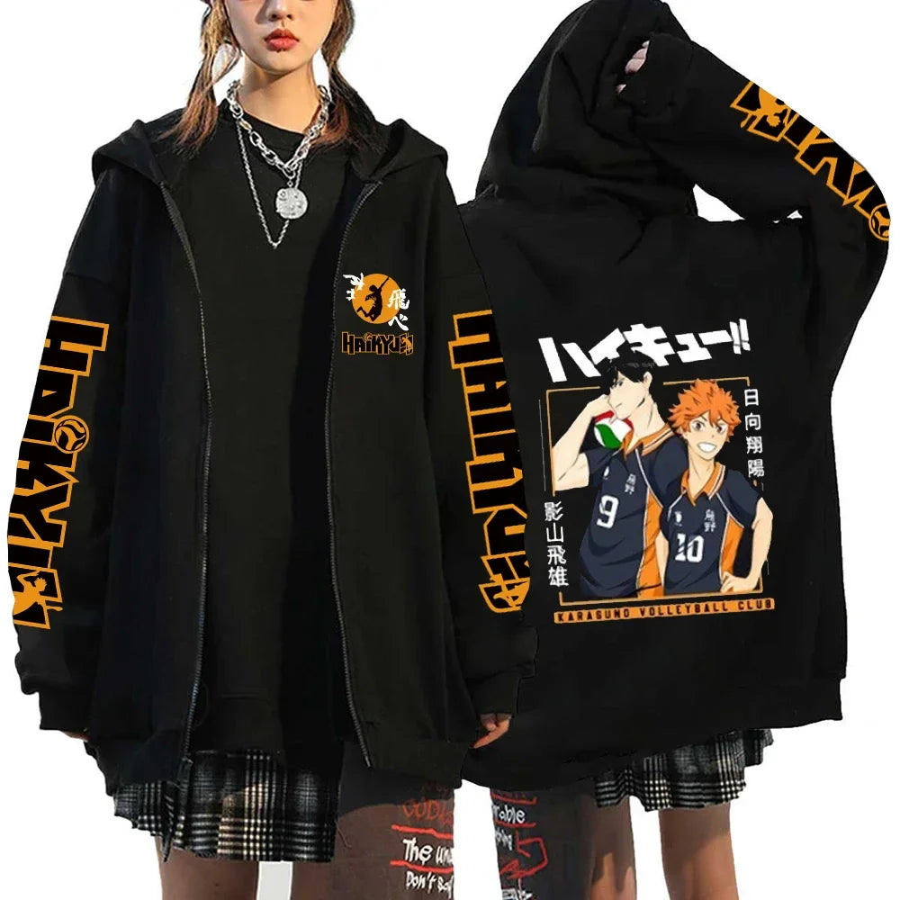 Haikyuu Zip Up Hoodie – Sports Theme, Anime Eden of Clothes 