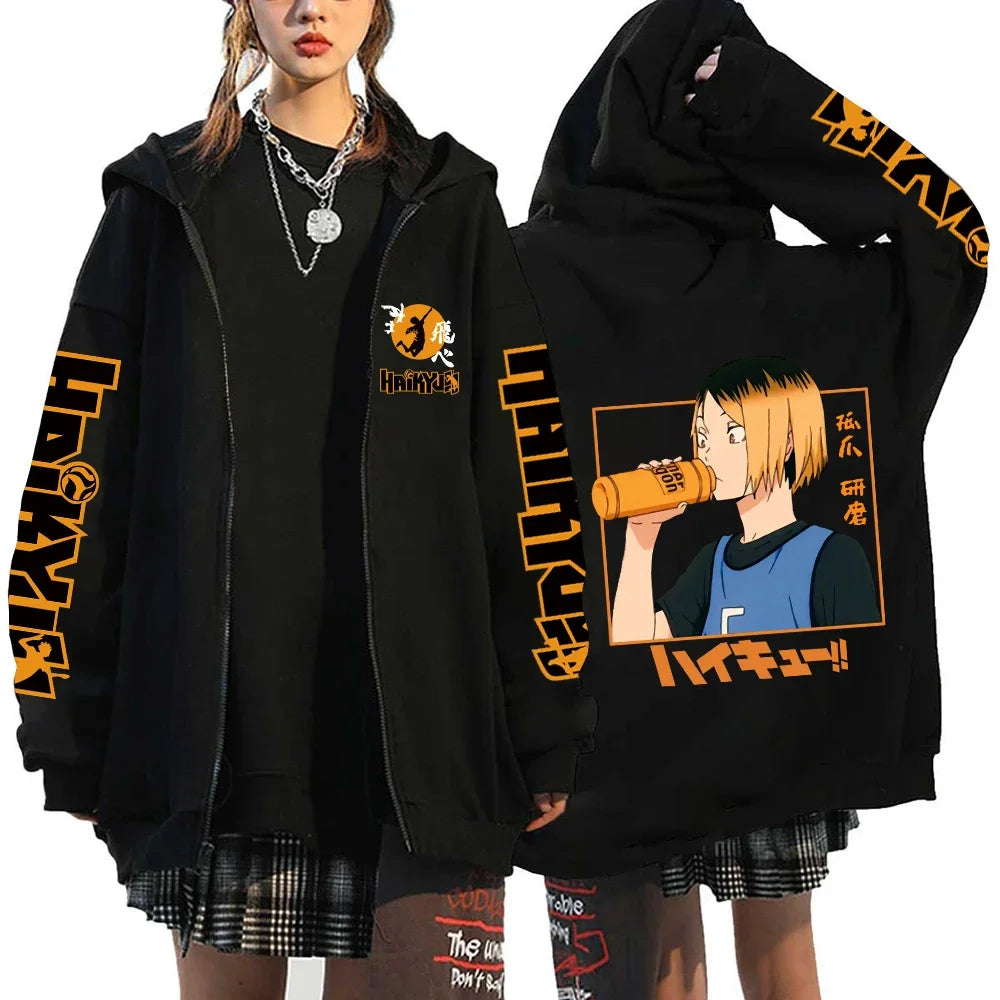 Haikyuu Zip Up Hoodie – Sports Theme, Anime Eden of Clothes 