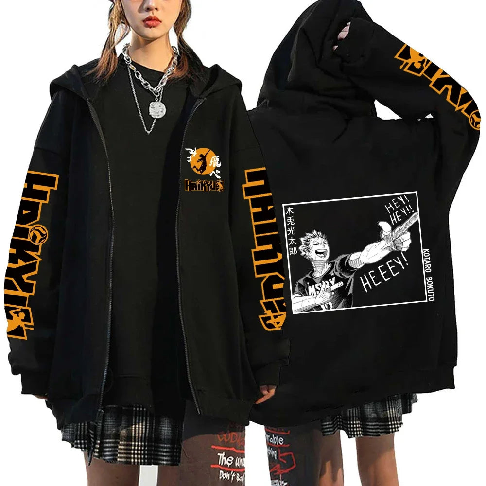 Haikyuu Zip Up Hoodie – Sports Theme, Anime Eden of Clothes 
