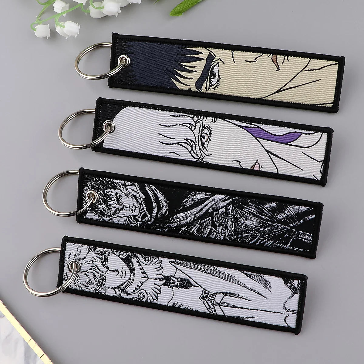 Anime Keychain Embroidery Key - Accessory