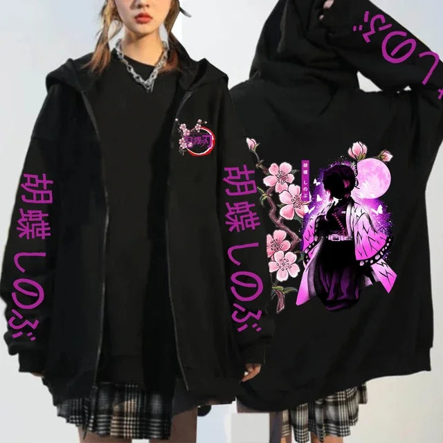 Kochou Shinobu Zipper Jacket – Stylish Design, Demon Slayer Character Eden of Clothes 