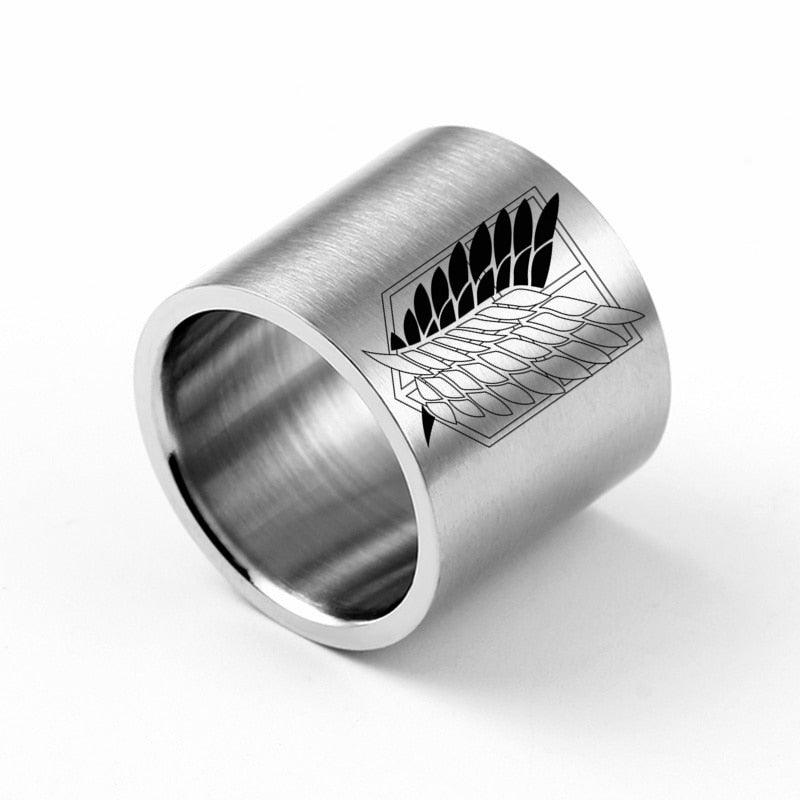 AoT Black sliver Stainless Steel Ring - Jewelry