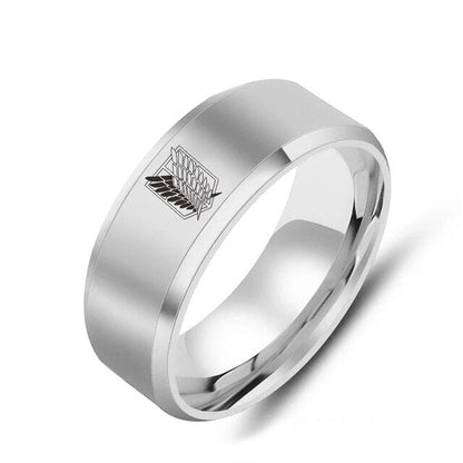 AoT Black sliver Stainless Steel Ring - Jewelry