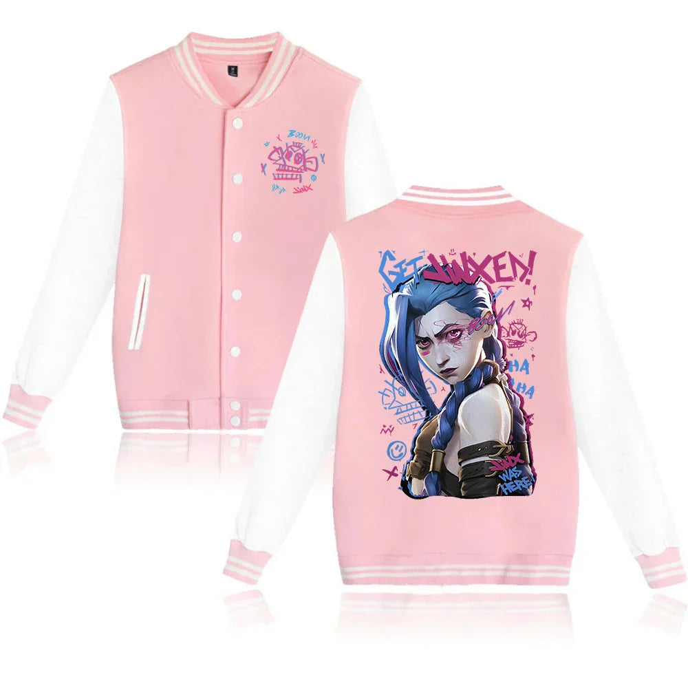 Jinx Hoodie – Baseball Style, Unisex, Arcane Eden of Clothes 