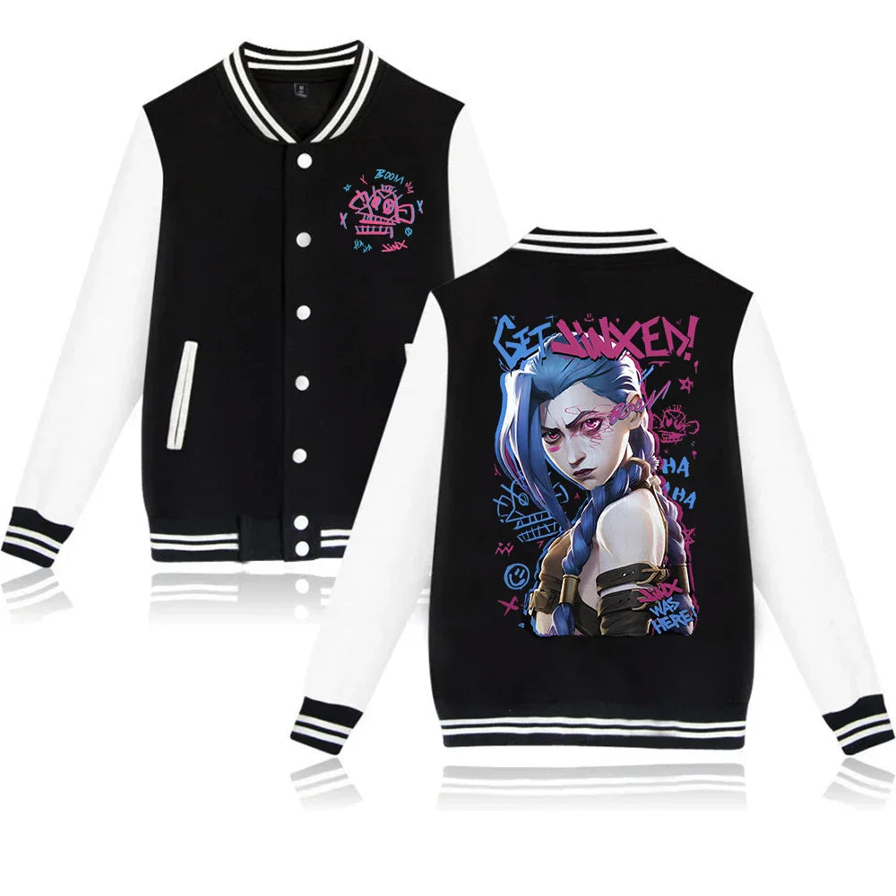 Jinx Hoodie – Baseball Style, Unisex, Arcane Eden of Clothes 