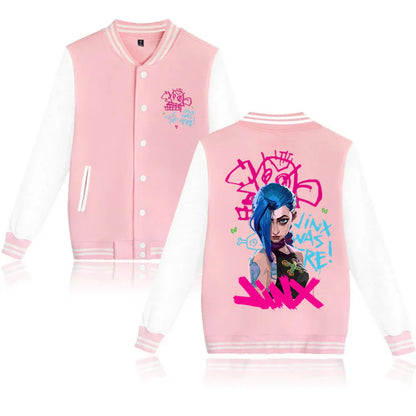 Jinx Hoodie – Baseball Style, Unisex, Arcane Eden of Clothes 