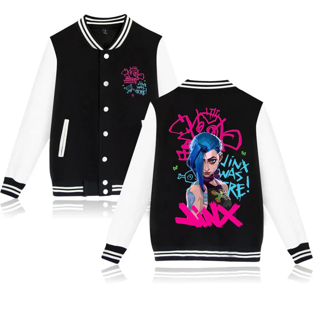 Jinx Hoodie – Baseball Style, Unisex, Arcane Eden of Clothes 