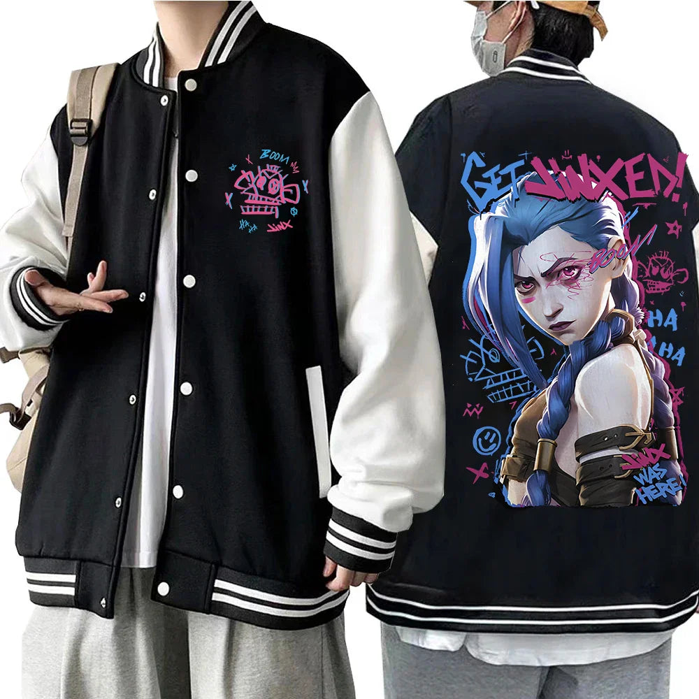 Jinx Hoodie – Baseball Style, Unisex, Arcane Eden of Clothes 