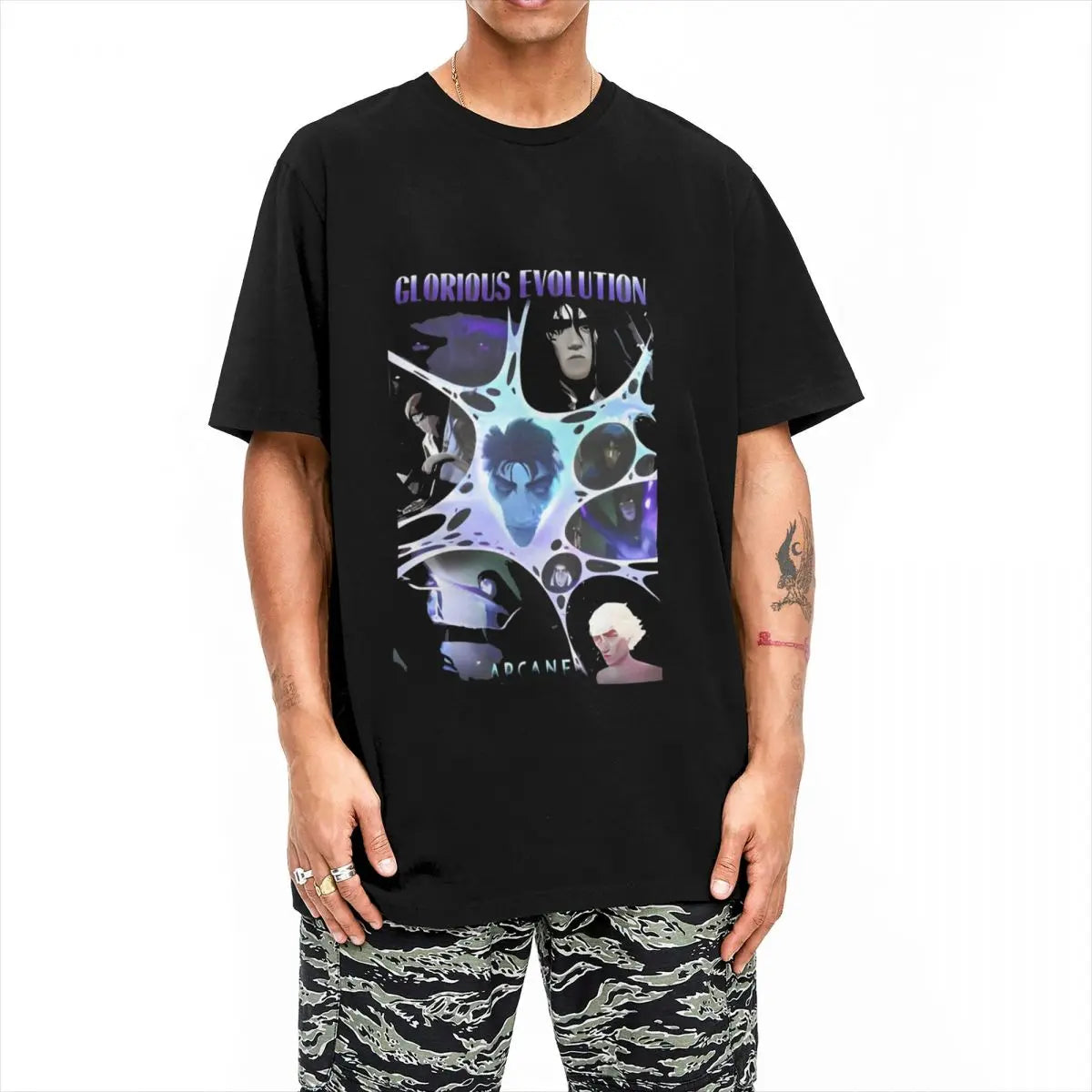 Arcane T-Shirt game Hipster T-Shirts Short Sleeves Y2K Fun Tshirt Summer Cotton O-Neck Oversize Clothing