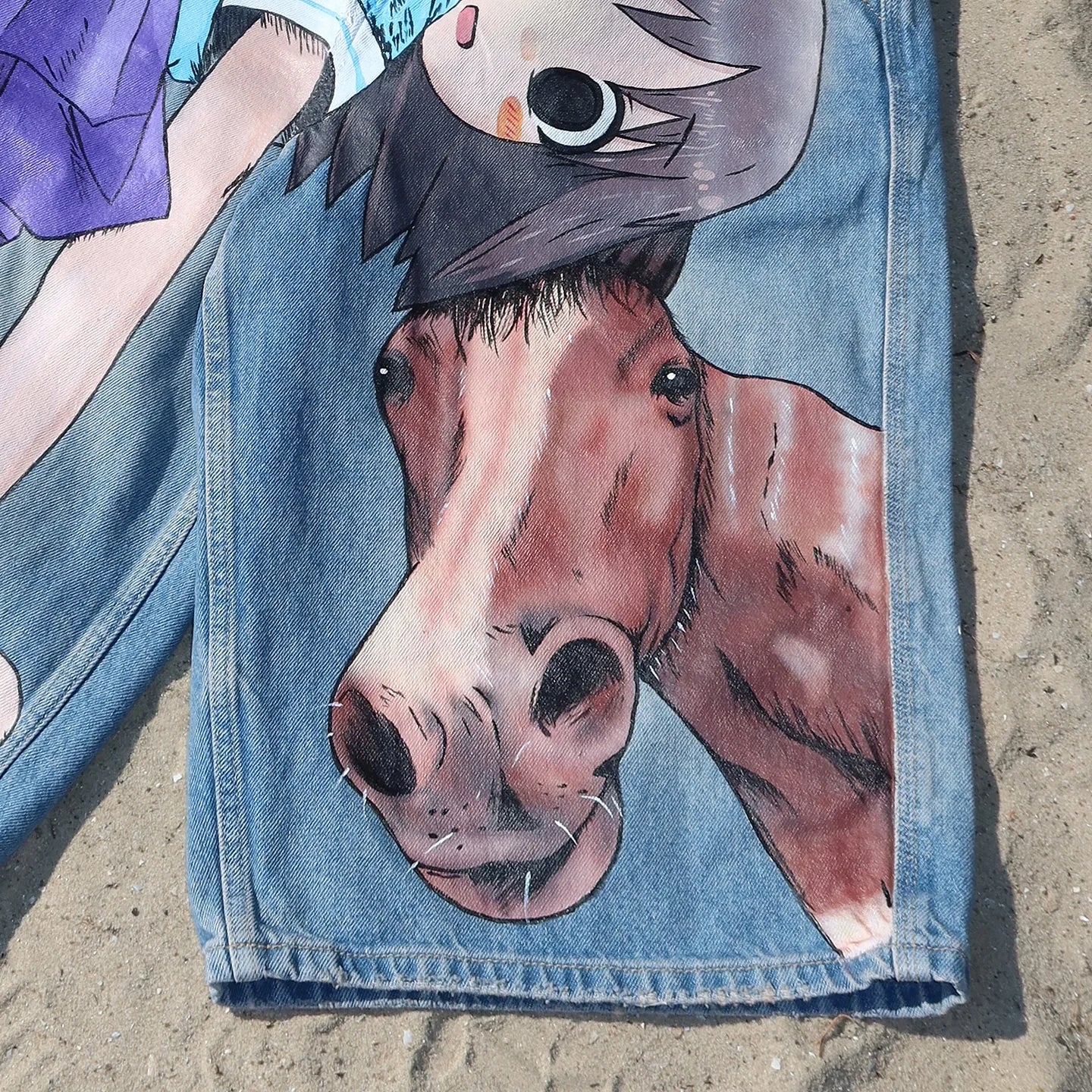 Baggy Jeans Shorts Anime - Pants