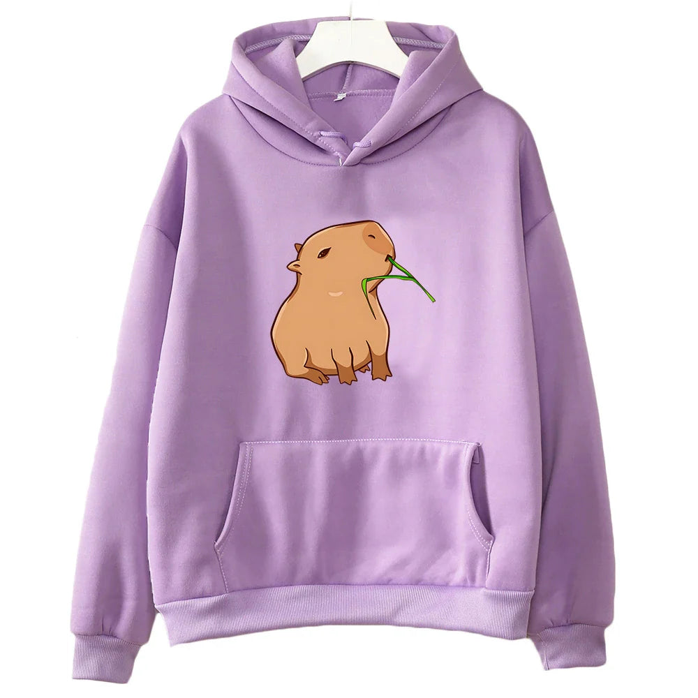 Funny Capybara Print Hoodie for Women - Hoodie