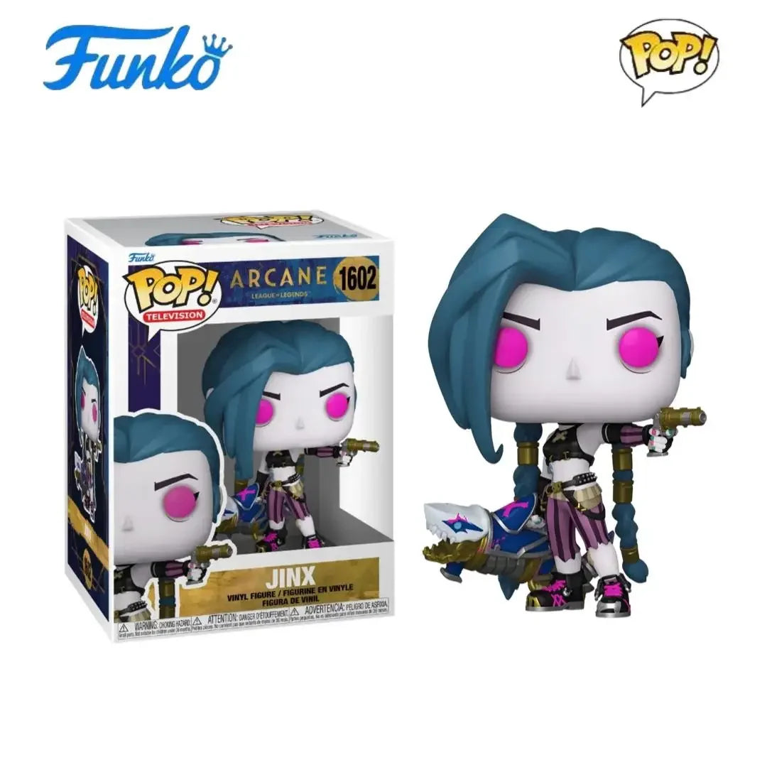 In Stock Original Funko Pop Arcane Anime Figure 10cmLeague of Legends Jinx Vi Action Figures Q Version Model Doll Gift