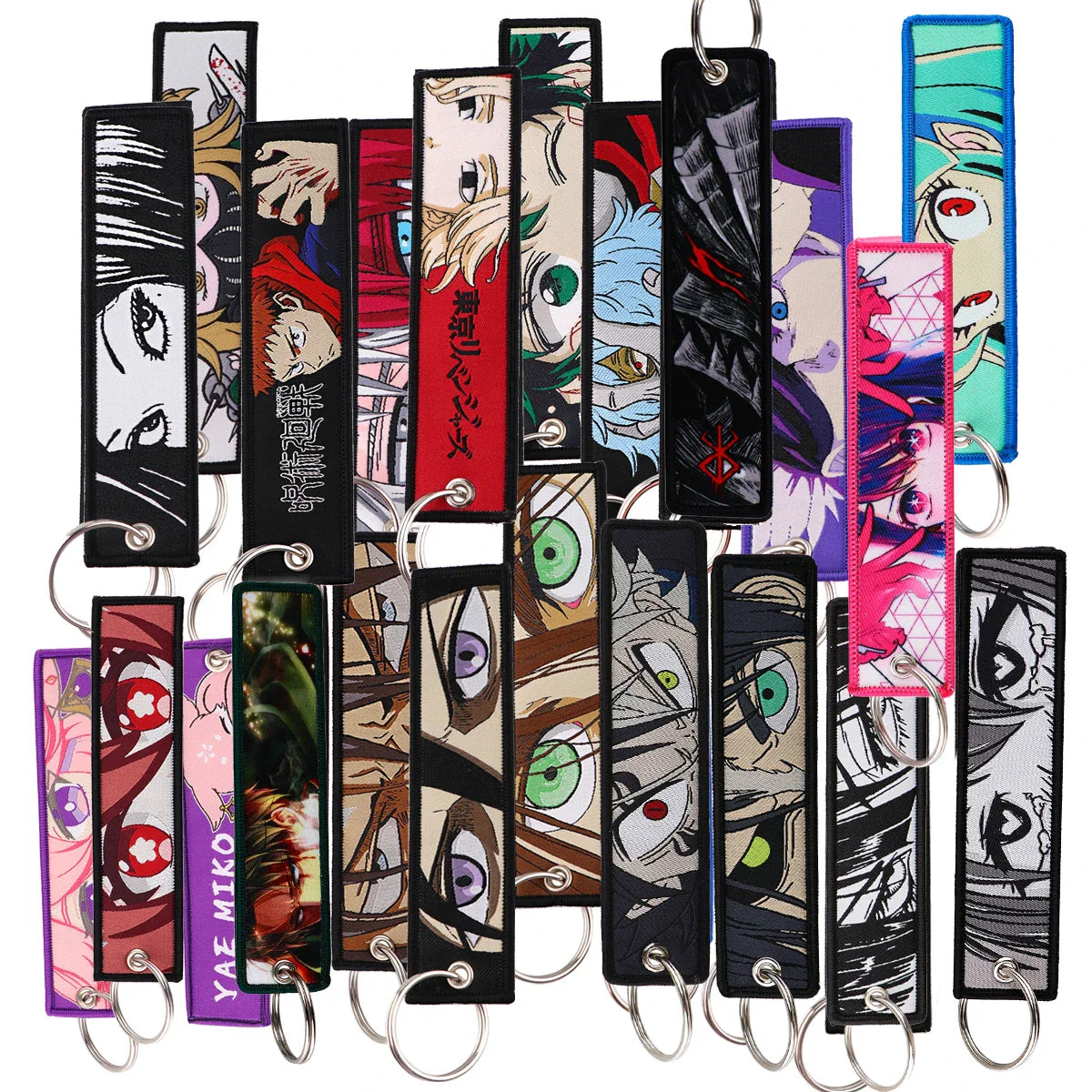 Japanese Embroidery Key Fobs – Stylish Anime-Inspired Accessory Eden of Clothes 