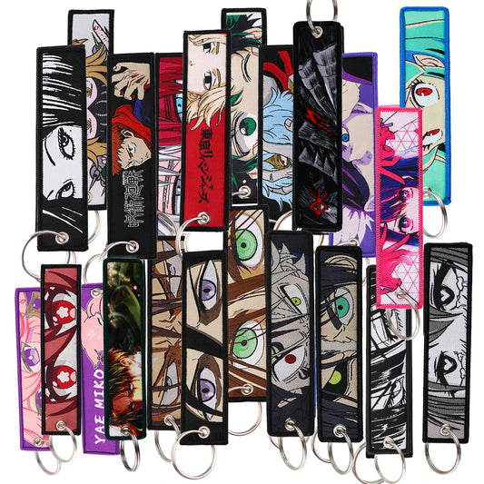 Japanese Anime Embroidery Key Fobs - Accessory