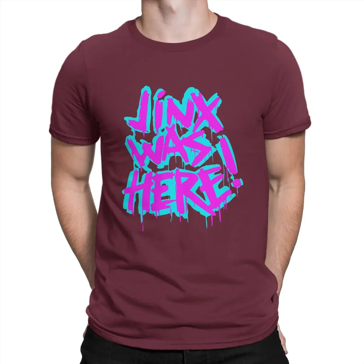 Men JINX WAS HERET T-Shirt - Burgundy / S - T-Shirt