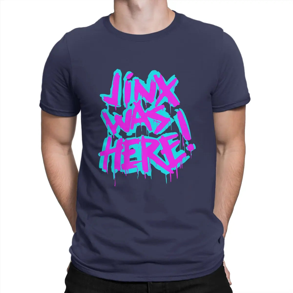 Men JINX WAS HERET T-Shirt - Navy Blue / S - T-Shirt