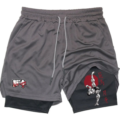 Gym Shorts 2-in-1 – Fighter’s Edge, Baki Eden of Clothes 