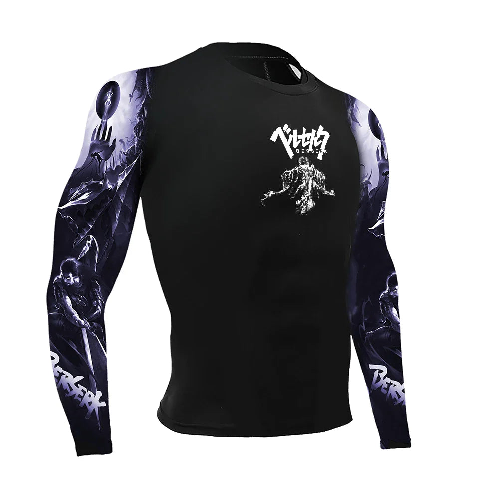 Men’s Compression Shirt Anime Berserk with sleeves - T-Shirt