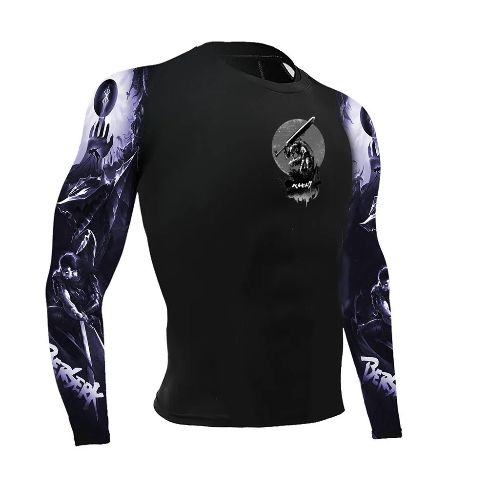 Men’s Compression Shirt Anime Berserk with sleeves - T-Shirt