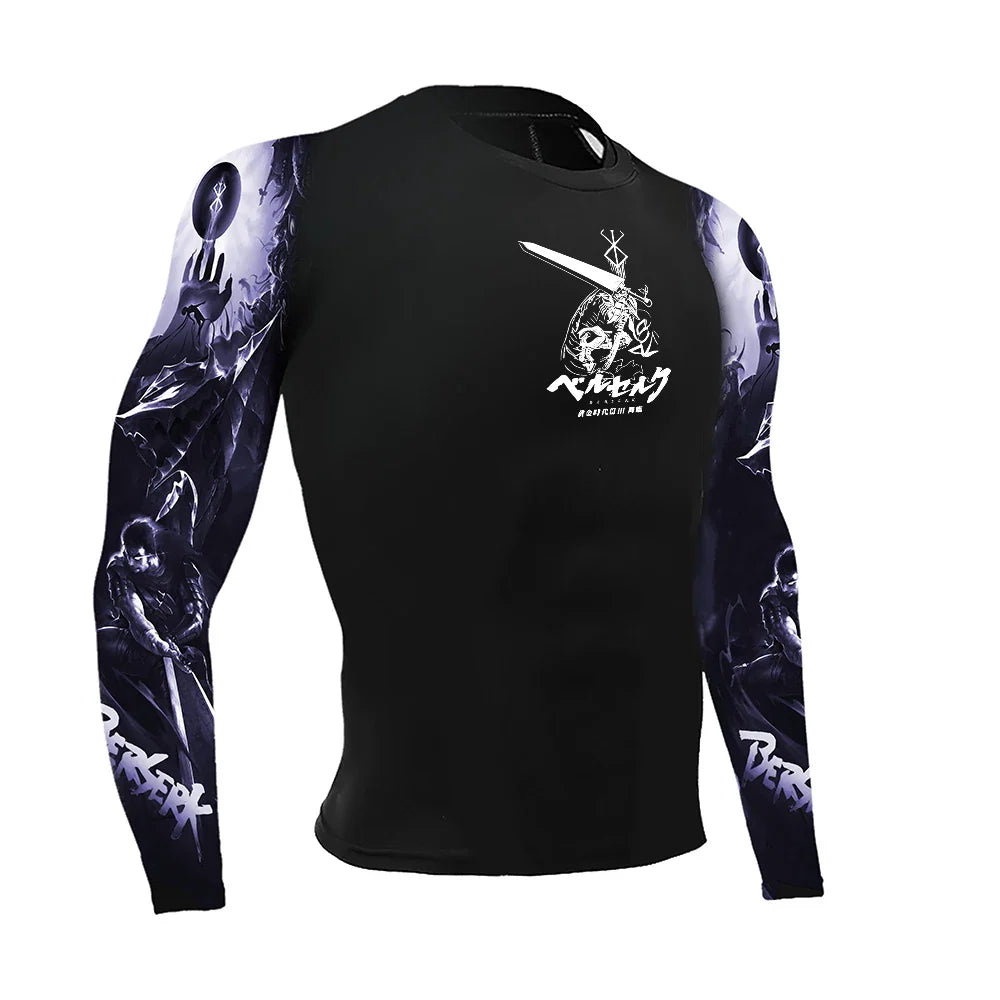 Men’s Compression Shirt Anime Berserk with sleeves - T-Shirt