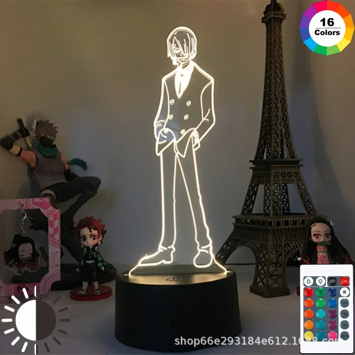 One Piece Anime Night Lights - Design 12 / 16 color with remote - Accessory