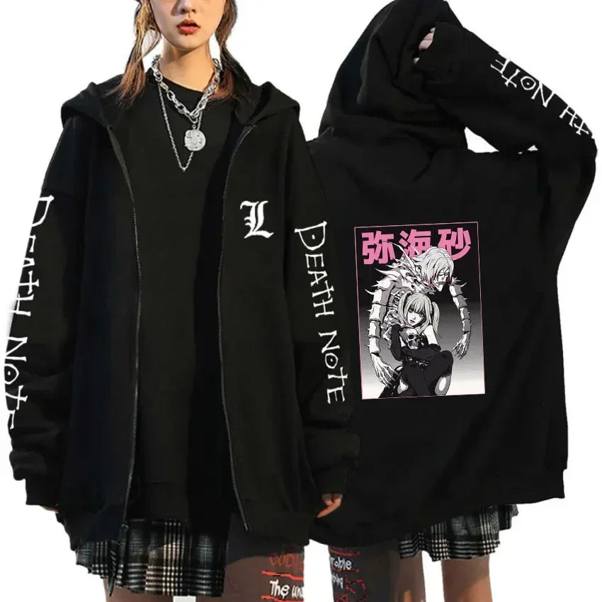 Oversized Hoodie – Zip Up, Death Note Design Eden of Clothes 
