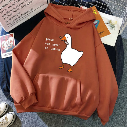 Peace Was Never An Option Goose Printing Hoodie - Hoodie