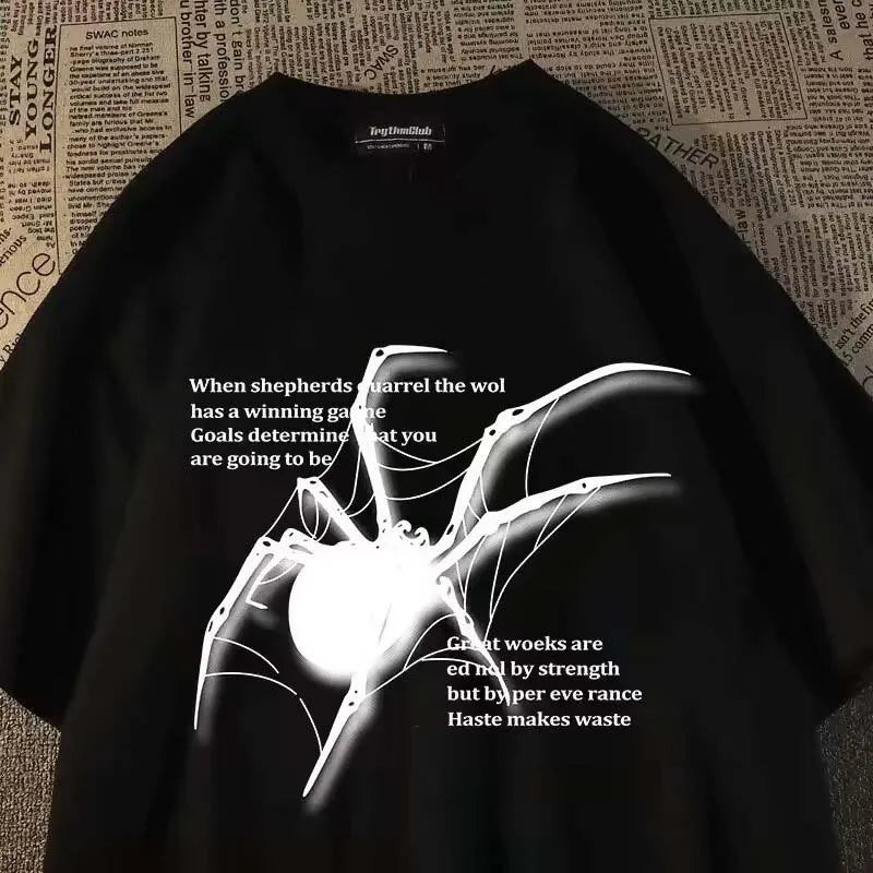 Spider Graphic T-Shirt – Short Sleeve, Anime Style Eden of Clothes 