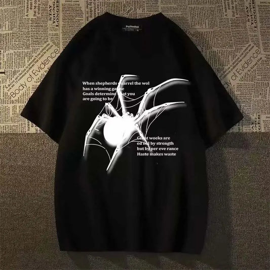 Spider Graphic Short Sleeve T-Shirts - T-Shirt