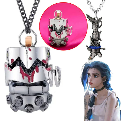 The Battle of Two Cities Jinx Weapon Necklace Anime Men and Women High Beauty Alloy Pendant Couple Youth Fashion